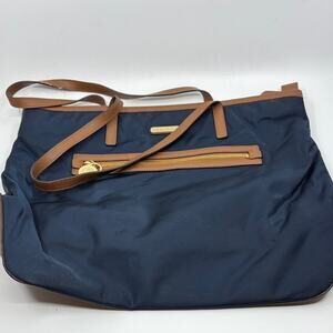 Michael Kors Navy and Brown Tote Bag